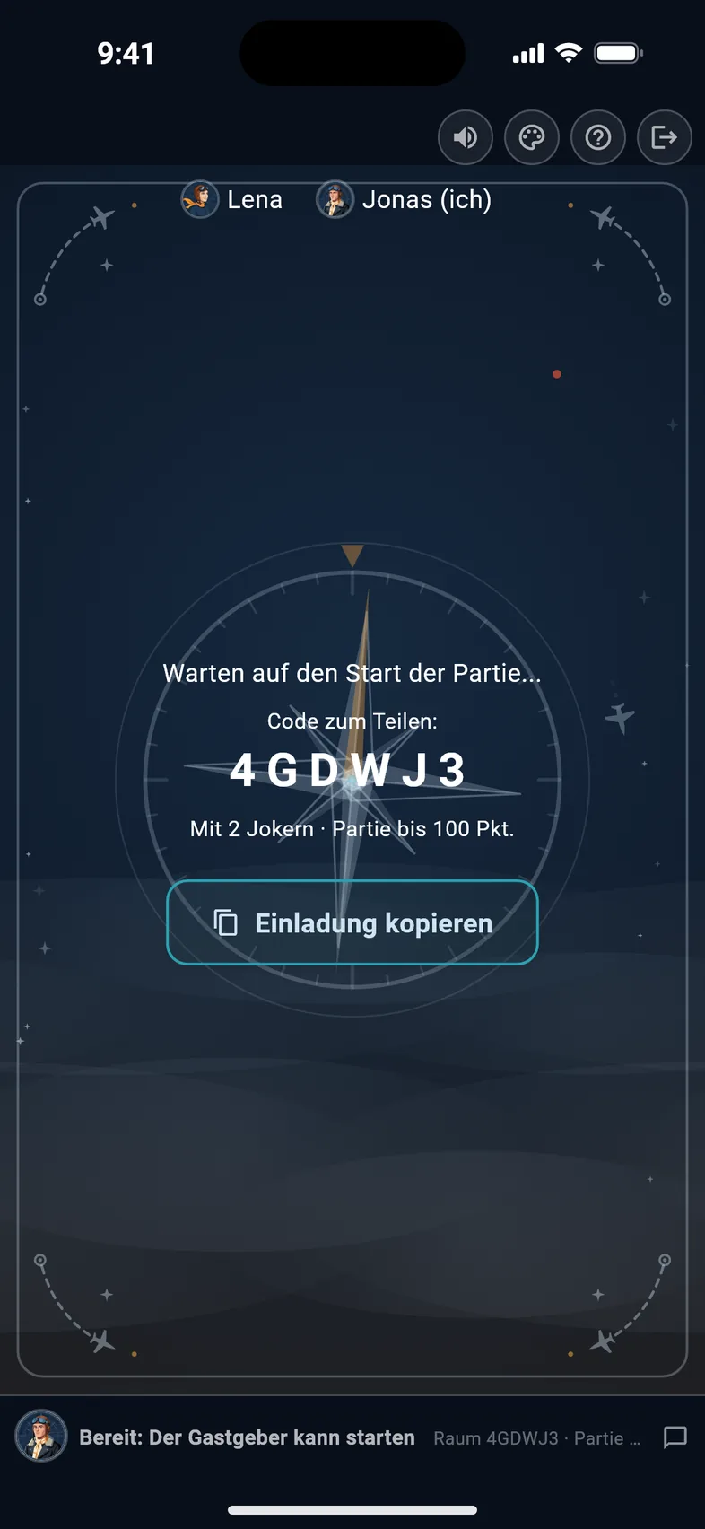 Ein privater Raum mit Freunden, mit seinem teilbaren Code
